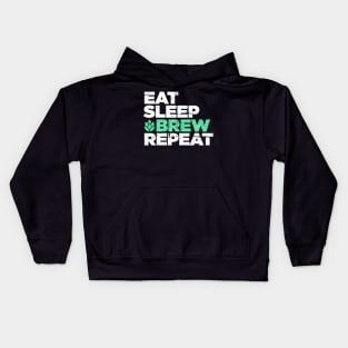 Eat, Sleep, Brew, Repeat | Funny Home Brew Graphic Kids Hoodie